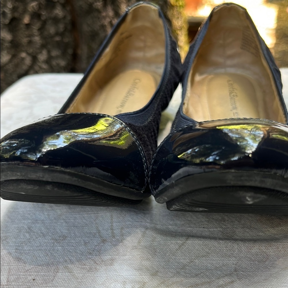 Croft & Barrow with Ortholite Dark Blue Ballet Flats with Patent Toe - Picture 7 of 12